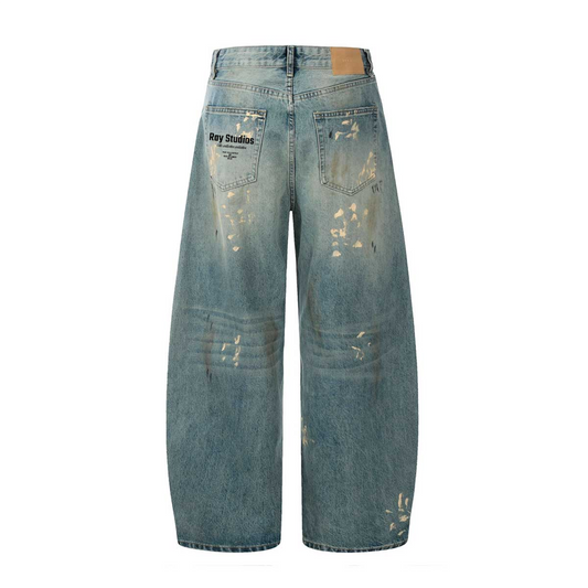 Hand-Painted Loose Ray studios Jeans