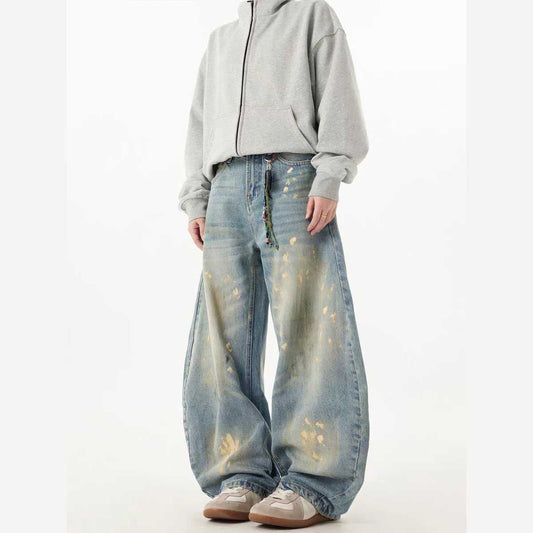 Hand-Painted Loose Ray studios Jeans